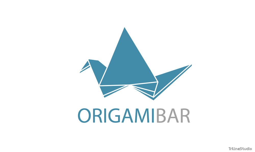Triline Studio Origami Bar Stationary Business Card Logo 03